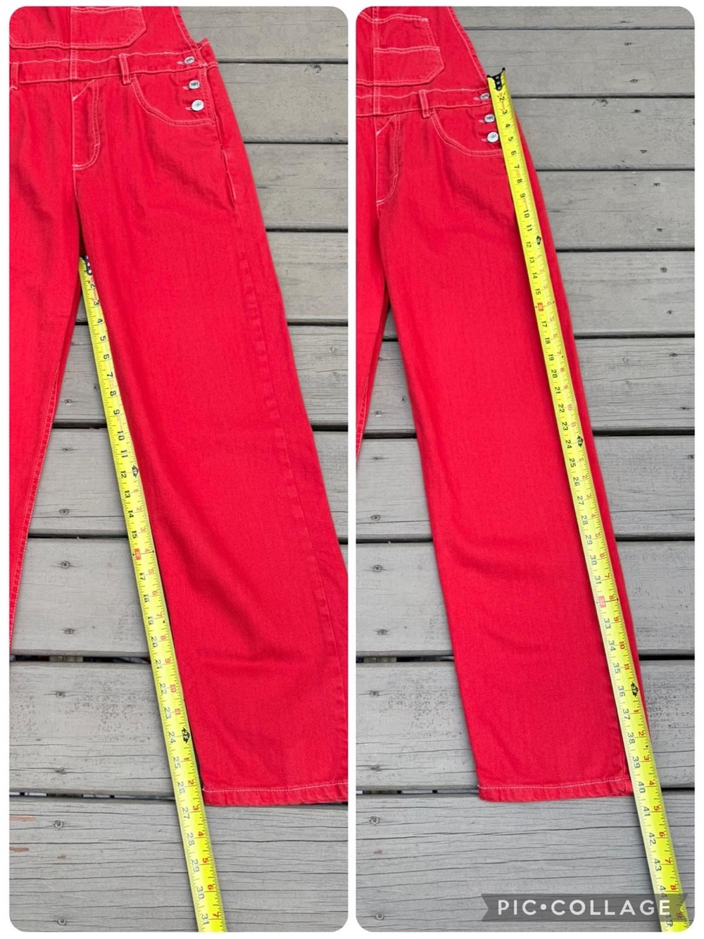 Free People We The Free Ziggy Red Denim Overalls in Heart Eyes Red - Picture 10 of 16
